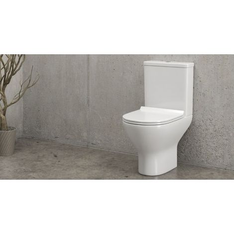 Pack WC Rimless à poser AMPIFOLIS ROUND 65x36x83 cm avec abattant à frein de chute (1/4)