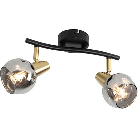 QAZQA Faretto vidro - Art déco - Vetro,Acciaio - Oro/Ottone/Nero - Tondo/Oblungo Max. 2 x Watt (1/5)