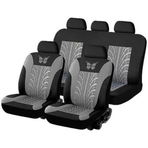 Funda universal para asientos de coche – 2 fundas delanteras y 1 funda trasera – Tejido de nailon, esponja y tela – Resistente a las manchas