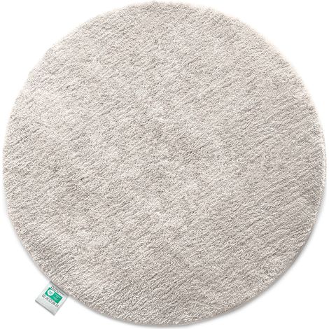 Tapis de bain Sky, tapis de salle de bain rond Ivoire 95 cm de diamètre