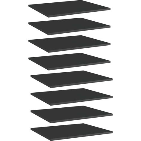 vidaXL Panneaux de bibliothèque 8 pcs noir brillant bois d’ingénierie