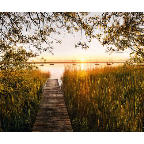 Papier peint panoramique naturel,romantique Au Bord du Lac (1/4)