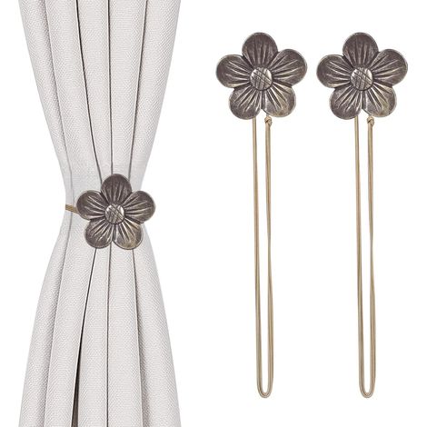 2 attaches magnétiques fleur, 5 couleurs, aimant puissant, corde ajustable, pour salon, chambre, salle de bain. (1/5)