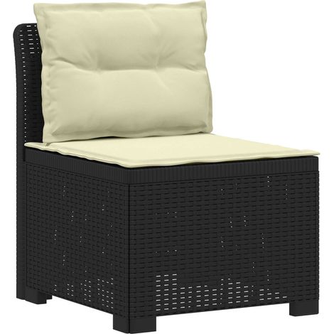 vidaXL 1-Seater Garden Sofa with Cushions Rattan Look PP Anthracite (1/5)