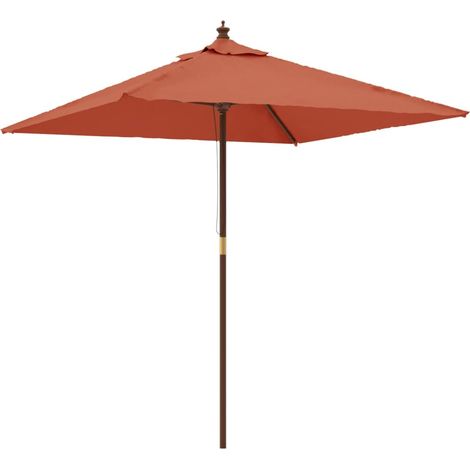 vidaXL Ombrellone Giardino con Palo in Legno Terracotta (1/5)