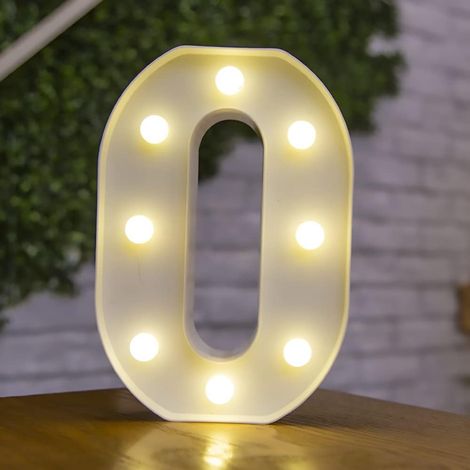 Lettre Allume la Forme de Symbole de LED, Lampes de Table de chapiteau en Plastique d'alphabet, fête de Mariage d'anniversaire Tous Les Jours à la Maison tenture Murale Decor-O (1/5)