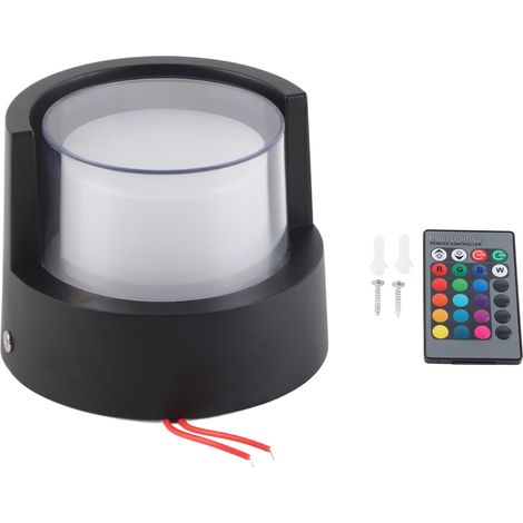 Luminaire mural LED rond étanche 500lm 5W RGB applique avec télécommande pour galerie couloir allée AC 85‑265V (1/5)