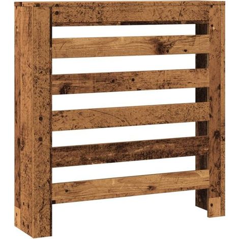 Cache-radiateur imitation bois antique, 78 x 20 x 82 cm, bois composite (1/5)