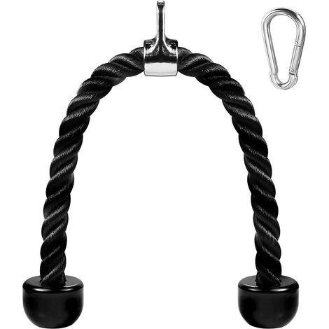 Câble de traction pour triceps - Longueurs de 27 et 36 pouces - Accessoire de musculation facile à prendre en main et antidérapant. (1/4)