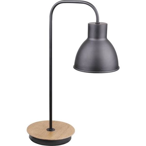 Lampe de bureau VARIO noire bois métal E27 60W Candellux (1/5)