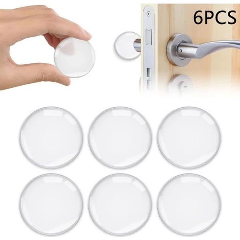Butoir de porte mural, 6PCS butoir de porte en silicone auto-adhésif, butoir de porte solide pour armoire, cuisine, salle de bain et portes de bureau. (1/5)