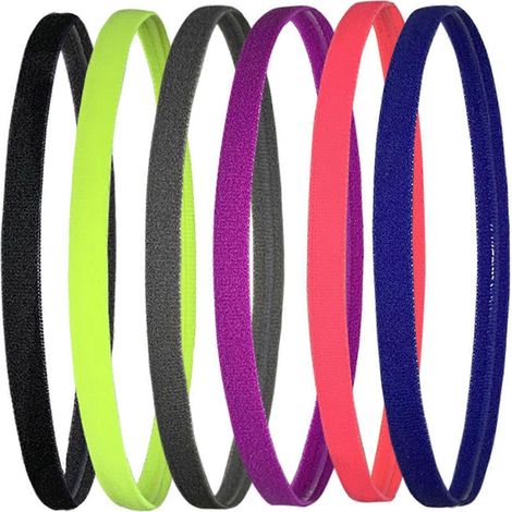 6PCS Bandeaux Sport Élastiques Antidérapants Absorbant la Sueur pour Hommes Femmes Fitness (1/5)