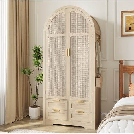 armadio contenitore 80x50x179 con cassetto rattan curvo OKMYHOME (1/5)