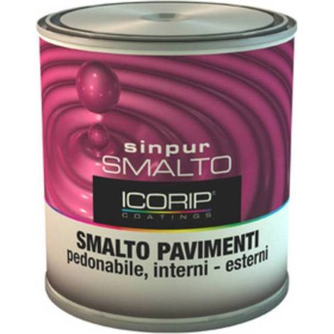 6 x SMALTO SINPUR ROSSO P/PAVIMENTO 0,750 L