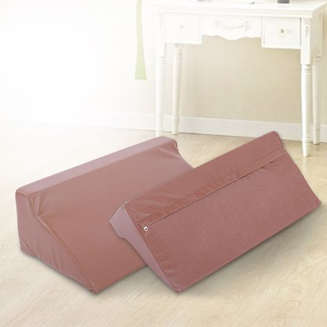 Coussin triangulaire en mousse et cuir PU pour surélever les jambes et soutenir le dos et les lombaires (1/5)