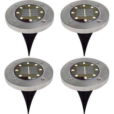 [4er-Pack] Solar-Bodenleuchten, 8 LED-Solar-Bodenleuchten