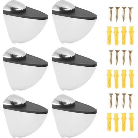Lot de 6 pinces à verre K169, pinces à bec de poisson portables, supports de fixation réglables pour étagères en verre, pour la maison, le magasin ou le bureau. (1/5)