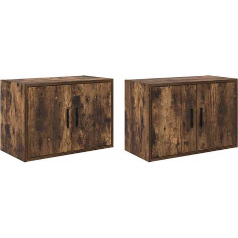 Pensili per Garage 2 pz Rovere Fumo in Legno Multistrato vidaXL