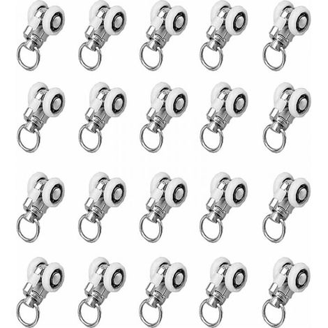 20 Pieces Curtain Track Slide Rails for Window Curtain Tracks, Curtain Rod Rollers, Curtain Slide Rails, for Curtain Accessories in Bathrooms, Bedrooms, Closets YMYNY (1/4)