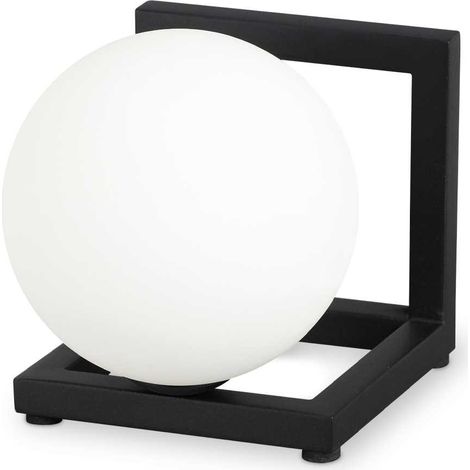 Ideal Lux ANGOLO Lampe de table Globe noire, interrupteur intégré (1/2)