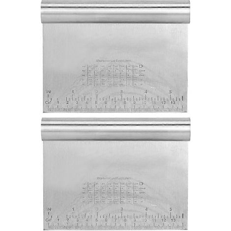 Set aus 2 Teigschneidern aus Edelstahl für die Küche, Teigschaber und Mehlschaber, langlebiges Backwerkzeug (1/5)