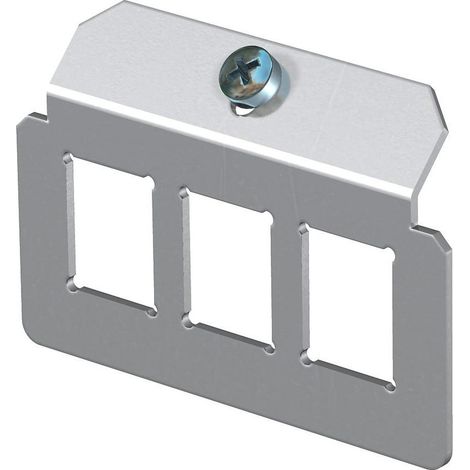 OBO Bettermann Placa de soporte con 3 x patrón de orificios tipo C Acero inoxidable, resistente a la corrosión A2 1.4301, 7407828