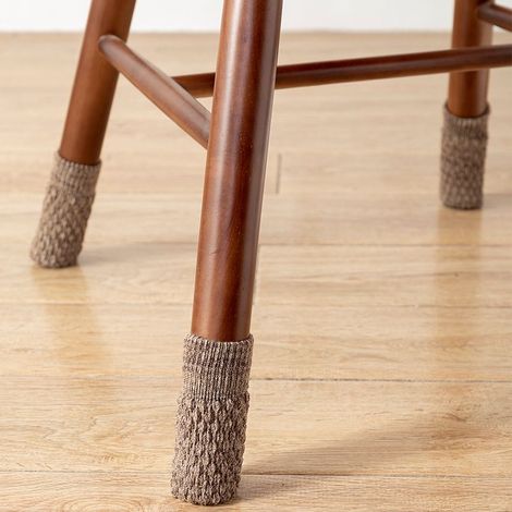 Chaussettes de chaise tricotées / Pieds de meubles, paquet de 16, kaki (1/5)