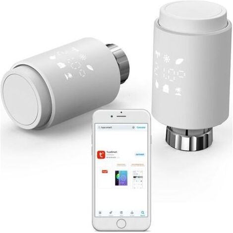 Thermostat Radiateur Connecté - Tête Thermostatique Connectée Programmable Compatible Alexa, Google Assistant, Tuya Smart & Smart Life - Vanne Connectée Facile & Pratique - Robinet Eco Energie (1/4)