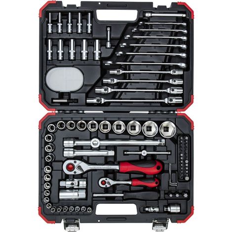 Gedore – Jeu de douilles 92 pièces R46003092 – Coffret cliquet 1/4 et 1/2 – Acier chrome-vanadium – Pour travaux mécaniques (1/5)