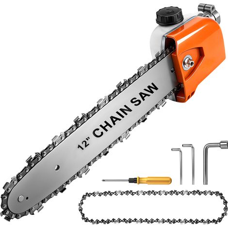 Tête de Scie à Chaîne : 26mm / 9 Dents. Réservoir 250ml. Fonctionne avec Tondeuse électrique et débroussailleuse essence. pour Branches et élagage (1/5)