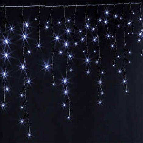 Paris Prix - Guirlande Lumineuse Extérieure rideau 400cm Blanc