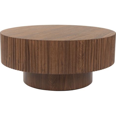 Table basse design, Table basse ronde Mitch Marron en Wood, BOITE A DESIGN (1/5)