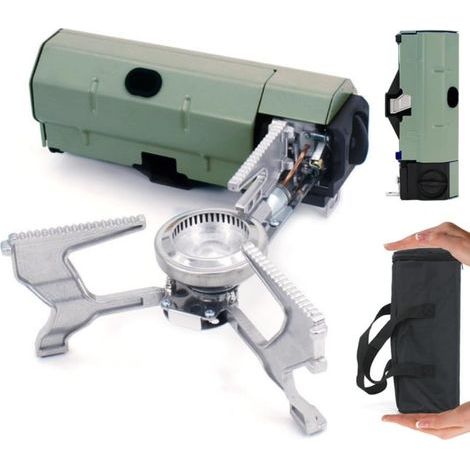 Réchaud à Gaz Pliable 2600W – Réchaud de Camping Portable Brûleur à Gaz Ultraléger 1,4kg Cuisinière de Camping Compacte avec Allumage Électronique & Sac de Transport (25x8x10,5cm) (1/5)