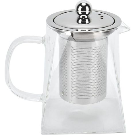 550-ml-Teekanne aus Klarglas mit herausnehmbarem Edelstahlfilter (304) für Zuhause oder Büro (1/5)