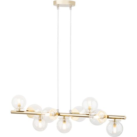 Suspension moderne dorée AVOLA 9 globes verre G9 Sigma (1/2)