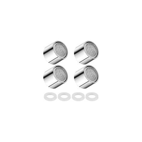 4-teiliges M22-Wasserhahn-Luftsprudler-Set, Luftsprudler mit 4 Filterdichtungen, verchromtes Messinggehäuse, Innengewinde, Wassersparer für Küchen- und Badezimmerarmaturen (1/5)