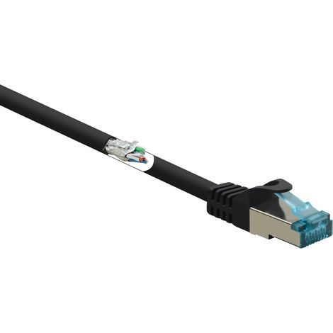 Renkforce RF-5047478 RJ45 Câble réseau, câble patch CAT 6a S/FTP 2.00 m noir ignifuge 1 pc(s) S524202 (1/5)