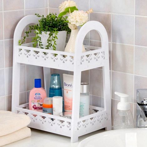 TrAdE Shop Traesio - Mensola Portaoggetti A Doppio Strato Per Cucina Bagno Ufficio Stile Europeo Da Scrivania - (1/5)
