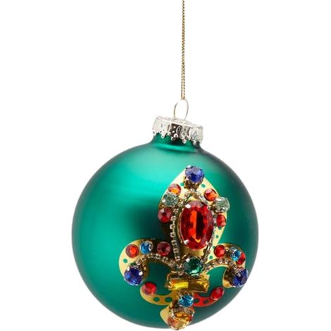 Pallina per albero di Natale in vetro con decorazioni, Ø 10 cm -Verde (1/3)