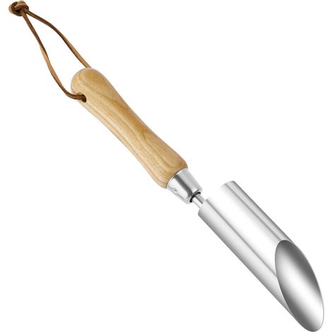 Planteur de bulbes, planteur de bulbes avec manche en bois, perceuse manuelle en acier inoxydable, outils de jardin pour semis, fleurs et clôtures de jardin (1/5)