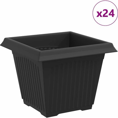 Maison Exclusive - Quadratischer Blumentopf 24 pcs Schwarz 33 x 3