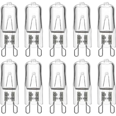 Ampoule halogène G9 40 W 230 V, 480 lm, blanc chaud 2900 K, dimmable, ampoules capsules G9, lot de 10 (1/5)