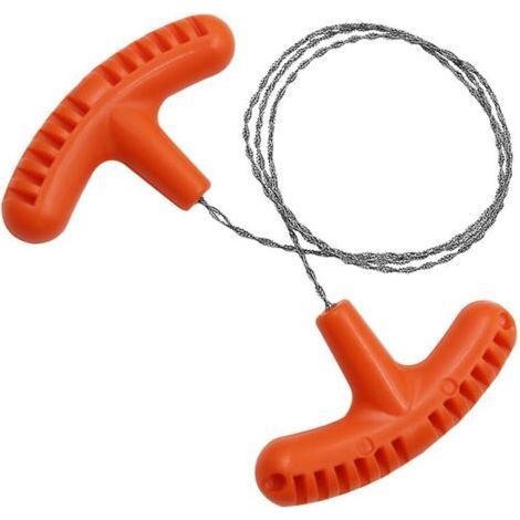 Mini scie à fil d'acier inoxydable, étirée à la main, outil multifonctionnel de jardinage et de camping pour la coupe du bois, orange, 70 cm (1/4)