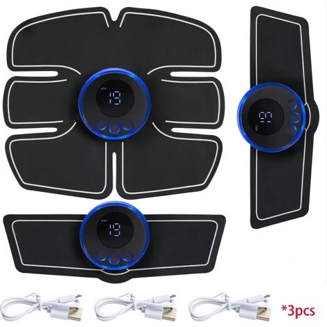 Abdominal electrical muscle stimulation (EMS) device, muscle toner, USB massager for abs and hips, weight loss and fitness, for home gym 0