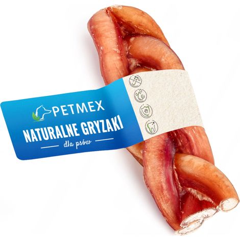 Friandise délicate et naturelle à mâcher pour chiens, tresse de pénis de bœuf Petmex 10 cm, 1 pièce. (1/2)