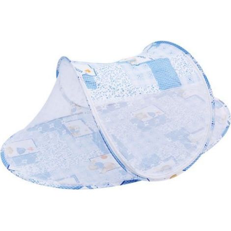 Moustiquaire Lit Bébé Pliable - Tente Parapluie avec Fermeture Éclair - Pour Couchette ou Lit Standard - 108 x 60 x 38 cm - 1 Pièce (1/4)