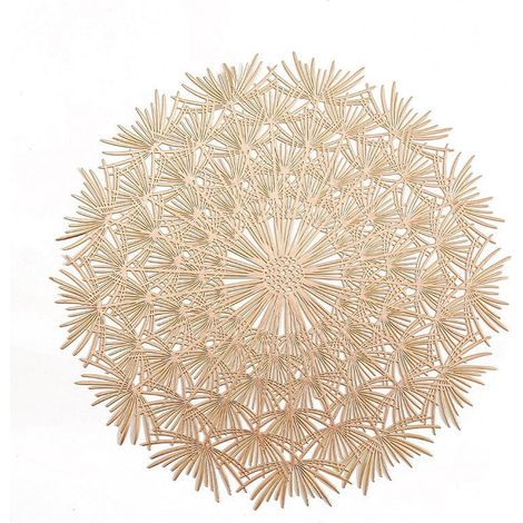 Placemat - Pvc - Or - 38 x 38 cm - Non Glissant - Isolation Thermique - Facile À Nettoyer - 1 Pièce (1/5)