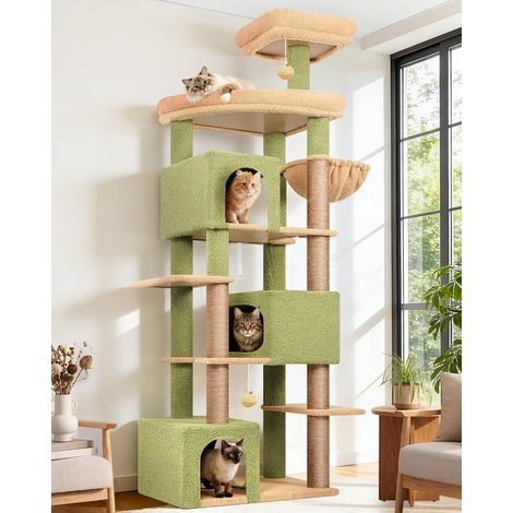 Arbre a Chat Cactus Vert XXL 204cm Stable pour 4-5 Grand Chat (1/5)