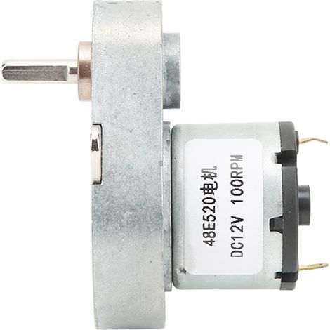 Gleichstrom-Getriebemotor 100 U/min, hohes Drehmoment, reversibel, Drehzahlreduzierung (im Uhrzeigersinn/gegen den Uhrzeigersinn), Motor 48E520, 12 V DC (1/5)