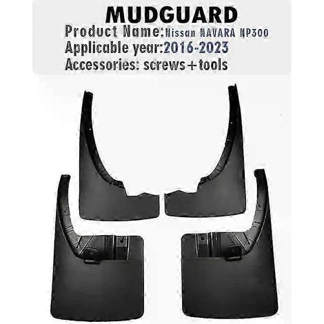 Garde-boue avant de haute qualité pour Nissan Navara D23 NP300 (2016-2023), bavettes et protections anti-éclaboussures. Accessoires auto style auto, lot de 4. (1/5)